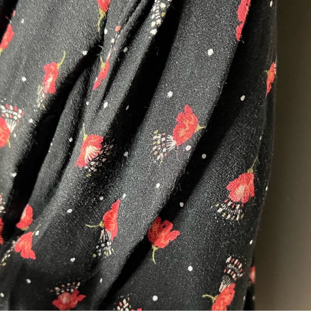 Free people Tegan black red floral print dress size 0 - Picture 5 of 8